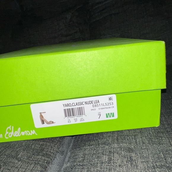 NEW SAM EDELMAN YARO BLOCK HEEL SANDAL CLASSIC NUDE LEATHER SIZE 7 - Picture 8 of 8